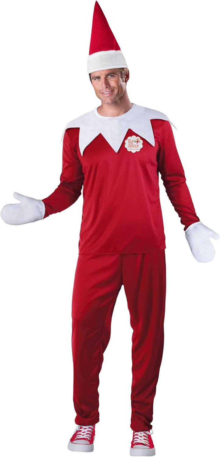 Fun World Mens Elf on the Shelf Adult Costume for Holiday Fun