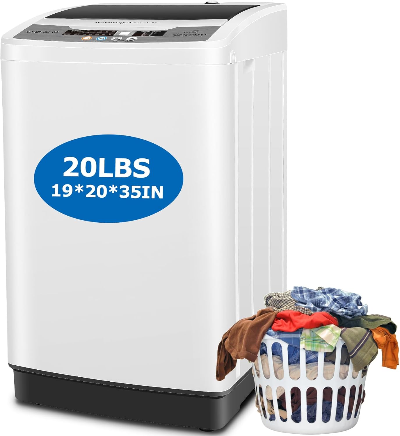 Nictemaw Portable Washing Machine: Compact 20Lbs Capacity Washer