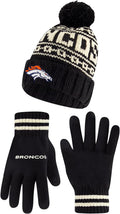 Ultra Game NFL Super Soft Cable Knit Winter Beanie and Glove Set