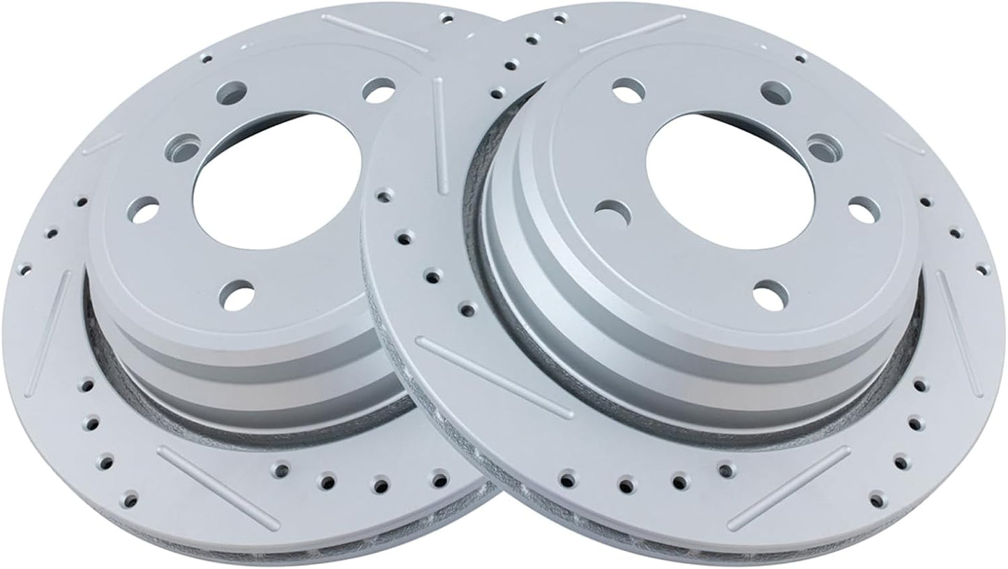TRQ Rear Performance Brake Rotors Set for BMW 525i 528i 530i
