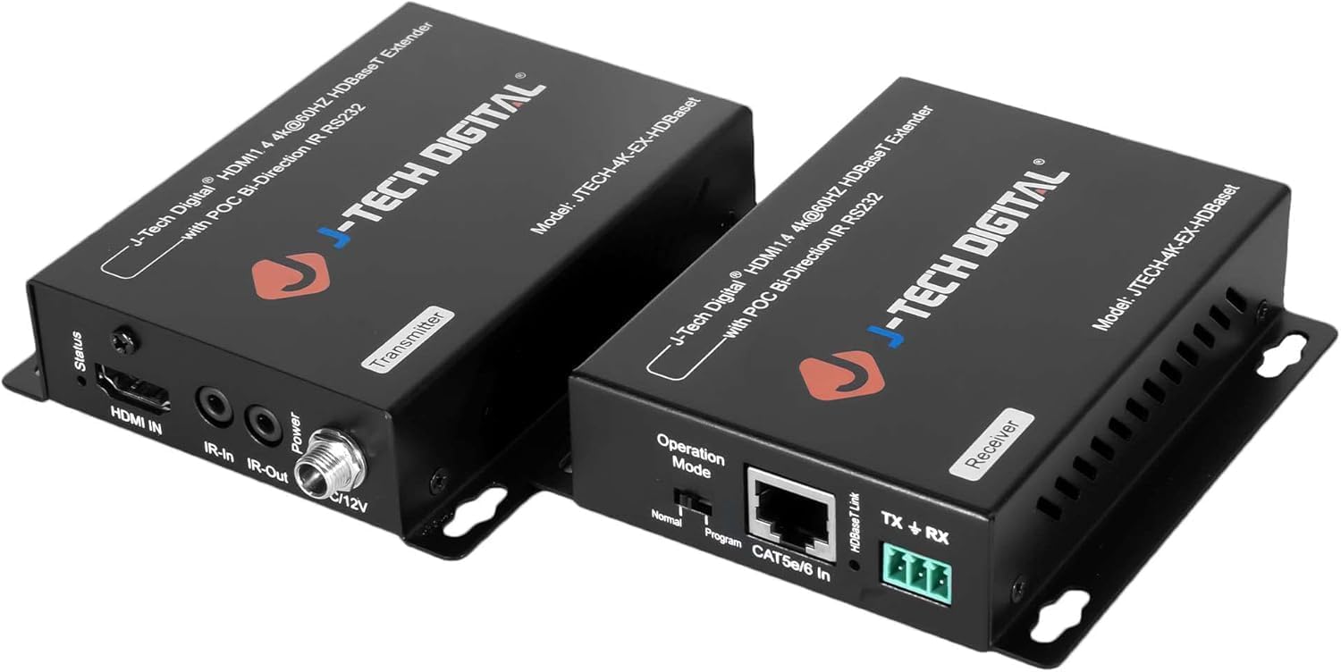J-Tech Digital HDMI Extender Over Cat5e/6 for 4K and 1080P