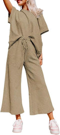 Women's 2 Piece Sweatsuit Lounge Set - Lightweight Cable Knit Comfort