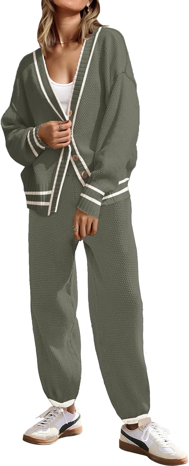 SAUKOLE Womens Two Piece Outfits Cozy Knit Sweater Set