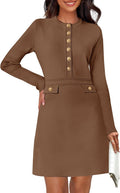 Women's Long Sleeve Bodycon Sweater Dress - Chic Office to Night