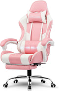 GTPLAYER Gaming Chair with Footrest and Massaging Lumbar - Comfortable