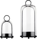 5 in & 4 in Versatile Metal Candle Holder Set in Black - Modern