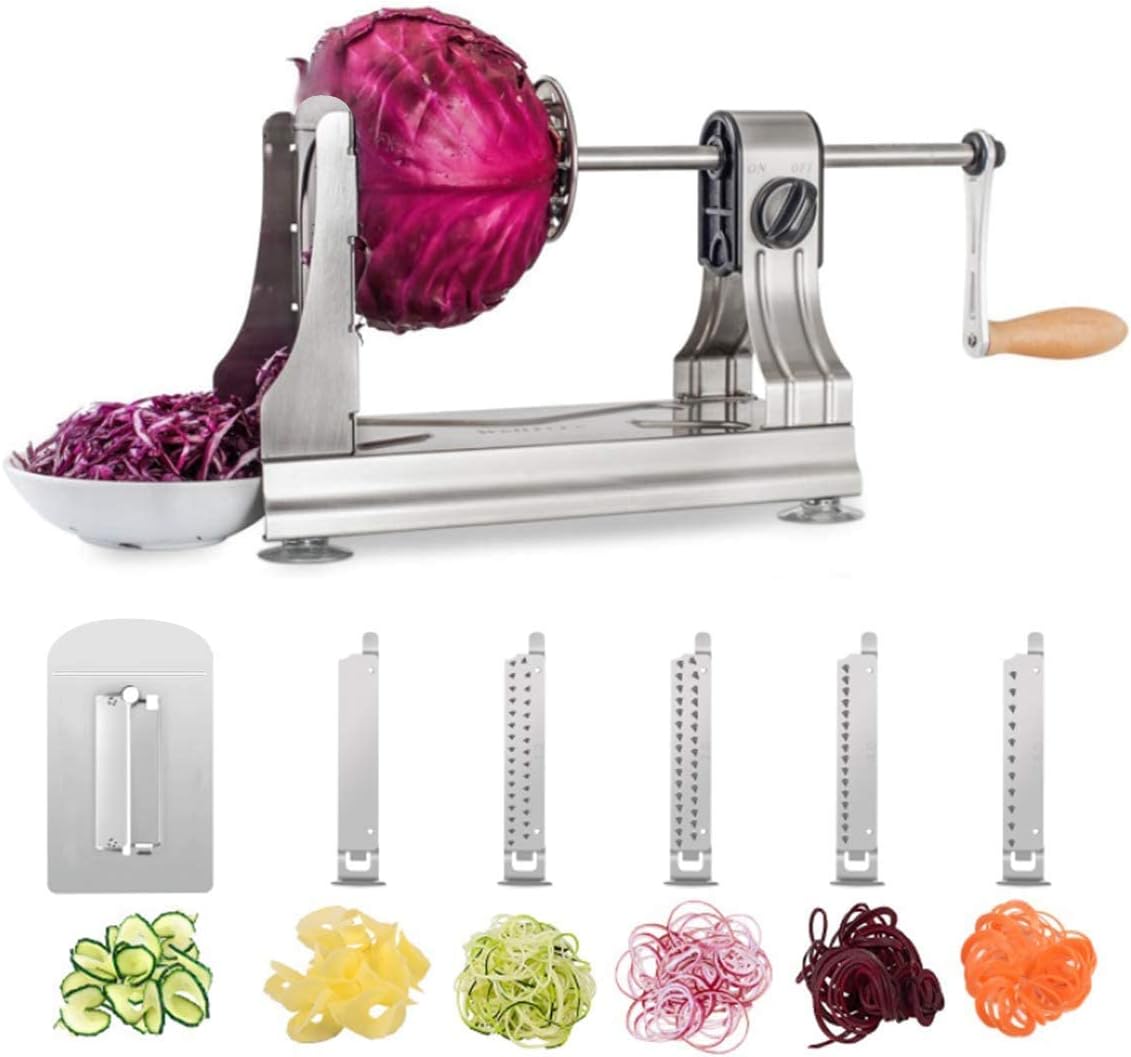 WellToBe 6-Blade Vegetable Spiralizer for Healthy Veggie Pasta