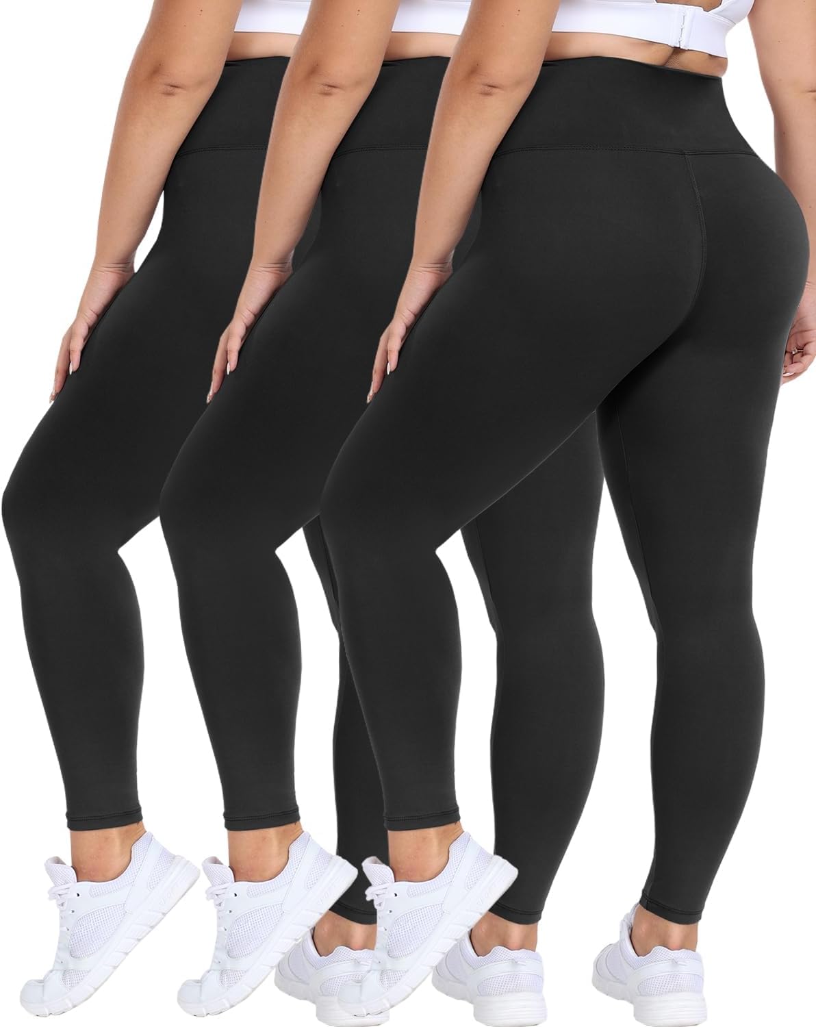 High Waist Tummy Control Leggings - 3 Pack