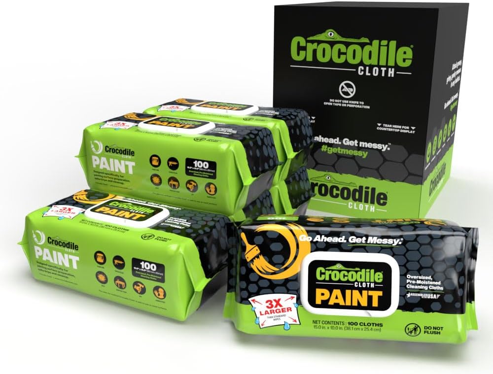 Crocodile Cloth Paint Cleaning Wipes for Heavy-Duty Cleanup