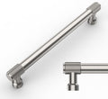 Brushed Satin Nickel Knurled Cabinet Pulls Pack of 10 for Modern Decor