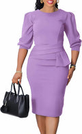 Refined Midi Dress for Women - Elegant Pencil Design for Office
