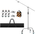 Heavy Duty C Stand 11.3ft Light Stand with 4.2ft Boom Arm - Studio