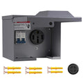 50 Amp RV Outlet Box with Breaker - Weatherproof Lockable Power