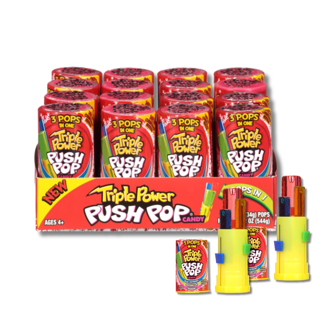 Christmas Edition Triple Power Push Pops Gifts - Three Flavors