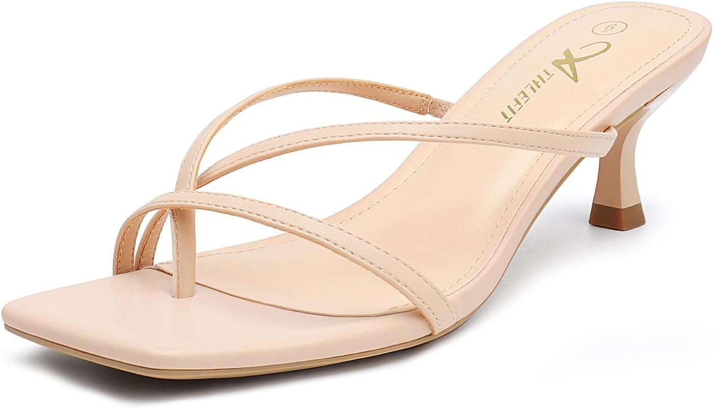 Stylish Strappy Kitten Heels Flip Flops for Women's Fashion
