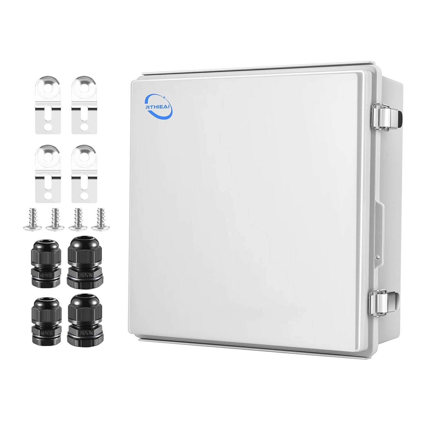 Waterproof Outdoor Junction Box with Hinged Cover and Brackets