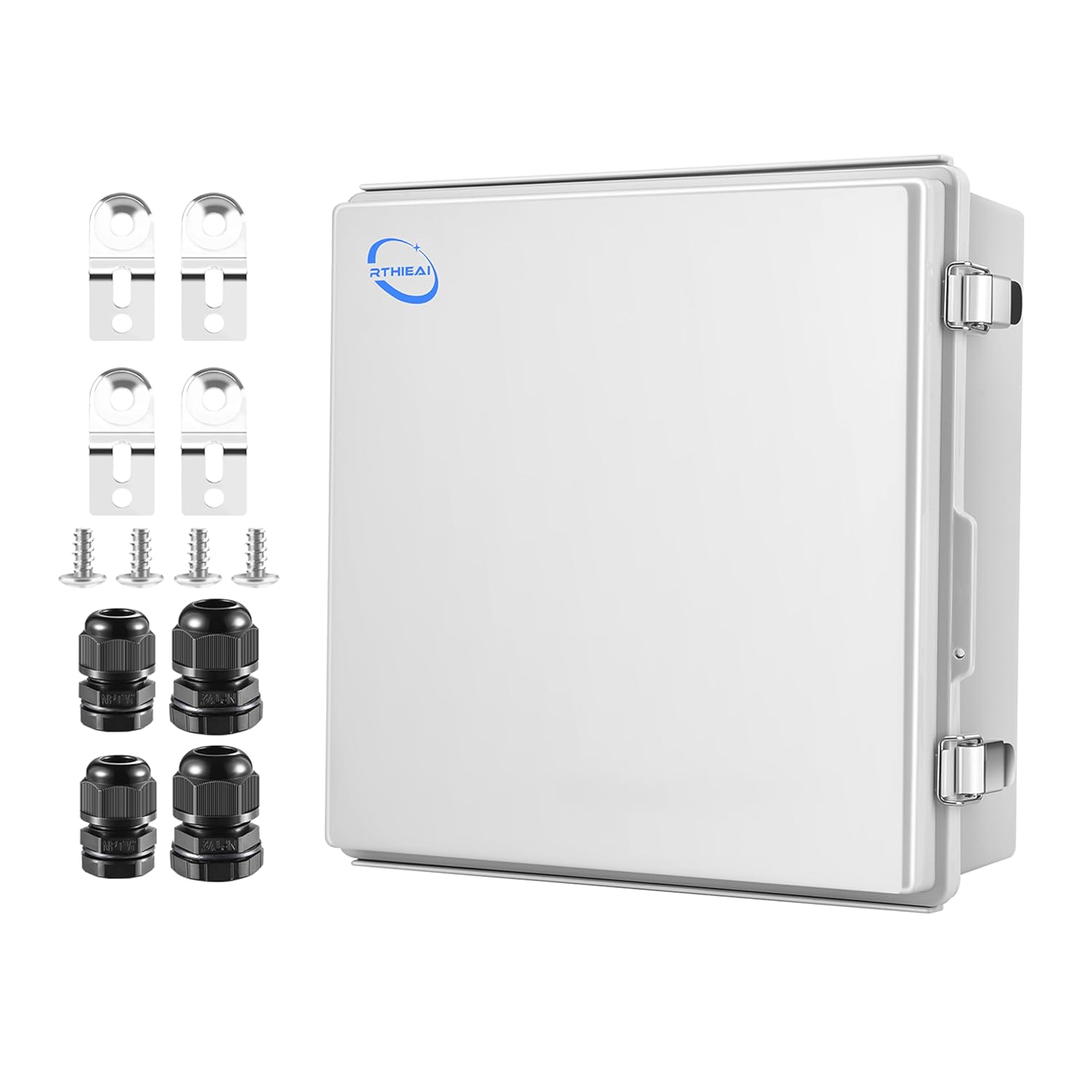 Waterproof Outdoor Junction Box with Hinged Cover and Brackets