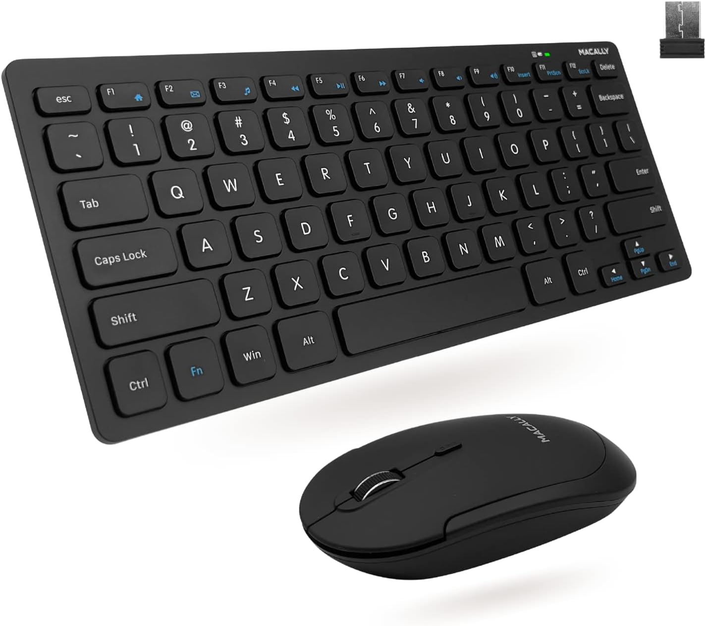 Macally Small Wireless Keyboard and Mouse Combo for PC Users