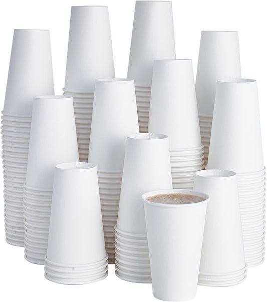 LITOPAK 210 Pack 16 oz White Paper Coffee Cups - Perfect for Parties & Travel