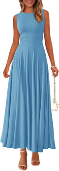 PRETTYGARDEN Womens Summer Aline Maxi Dress - Flowy Stretch Tank