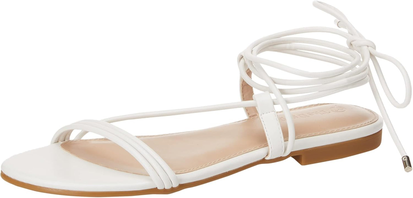 Samantha Flat Strappy Lace-up Sandal for Versatile Styling