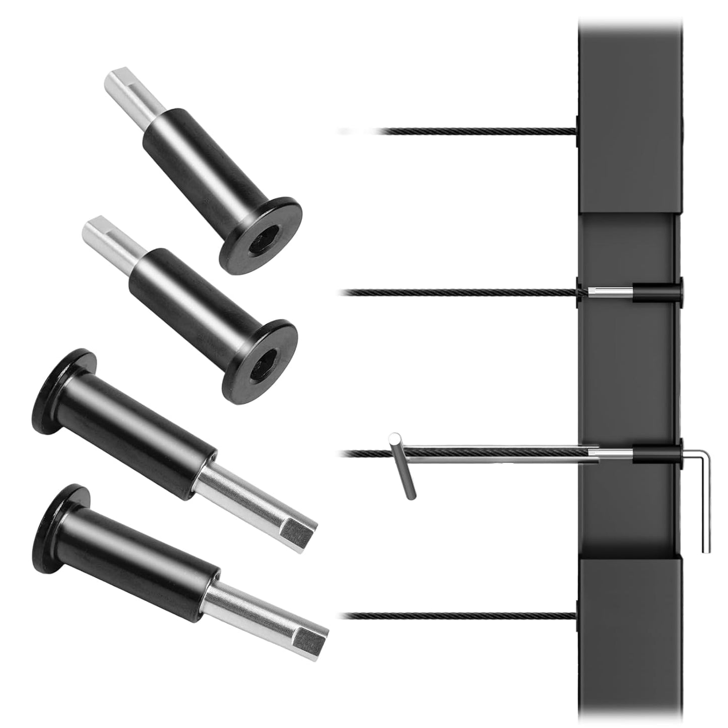 Muzata 40 Pack 1/8in Black Invisible Cable Railing Kit Hardware