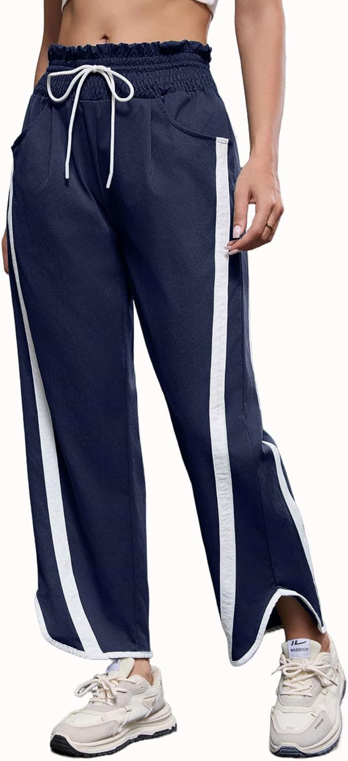 Track Pants Women Casual Drawstring Lightweight Baggy Pants