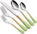 Green and Orange Handle 20-Piece Flatware Set - Service for 4