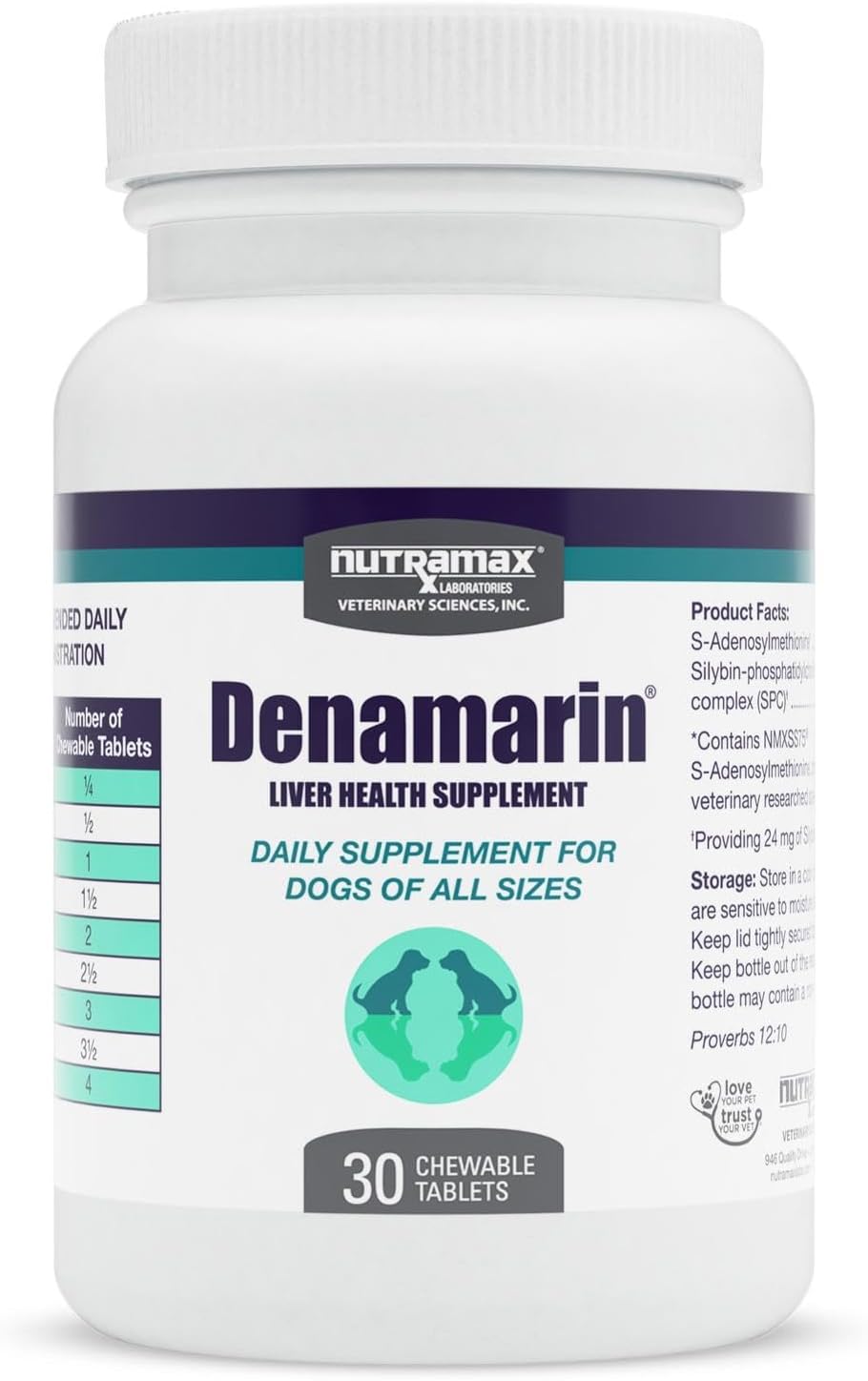 Denamarin Liver Health Supplement for Dogs - 30 Chewable Tabs