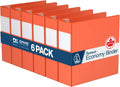 Premium Economy 6-Pack 3-Ring D-Ring Binders 3 in - Organized