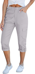 GRAPENT Cargo Capri Pants for Women High Waisted Relaxed Fit Women's