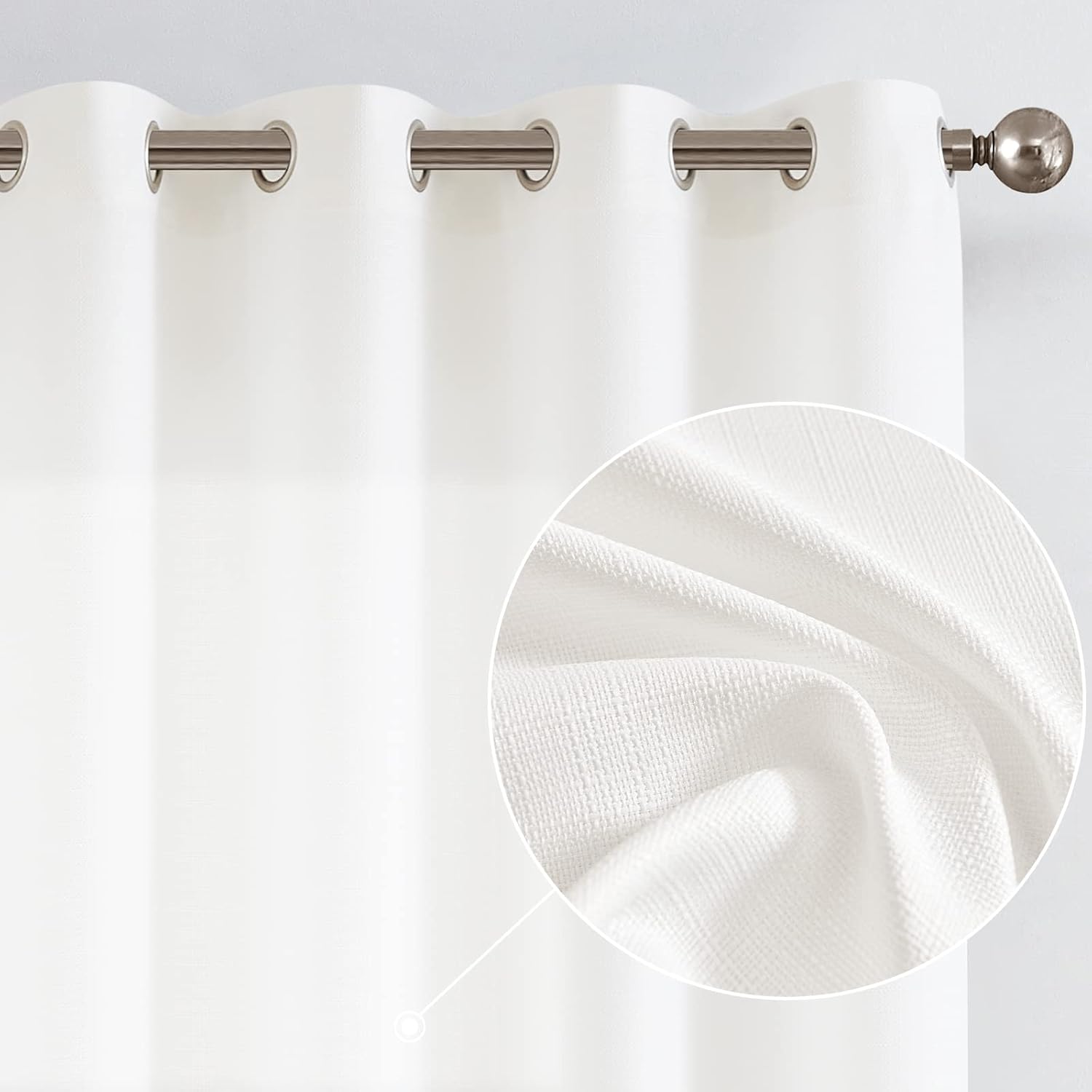 jinchan Curtains Linen Textured Casual Weave for Living Room
