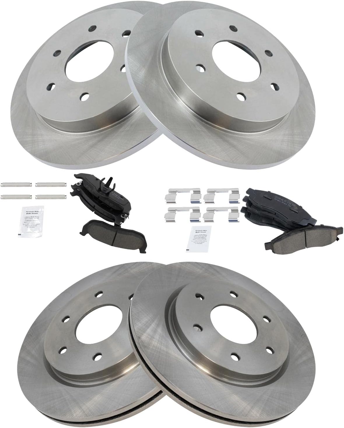 TRQ Front & Rear Brake Pad & Rotor Kit for 2006 INFINITI QX56