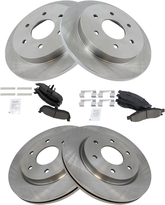 TRQ Front & Rear Brake Pad & Rotor Kit for 2006 INFINITI QX56