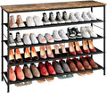 Shoe Rack Organizer 5 Tier Long Metal Shelf - Holds 24-30 Pairs
