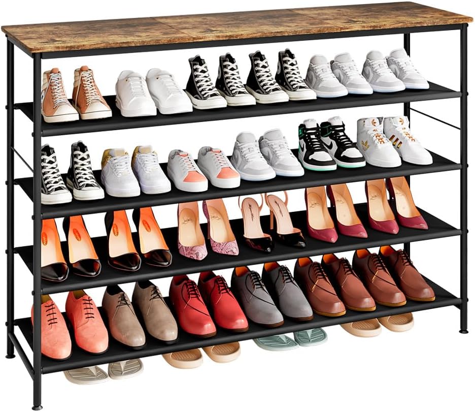 5 Tier Long Shoe Rack Organizer for Entryway and Closet Use