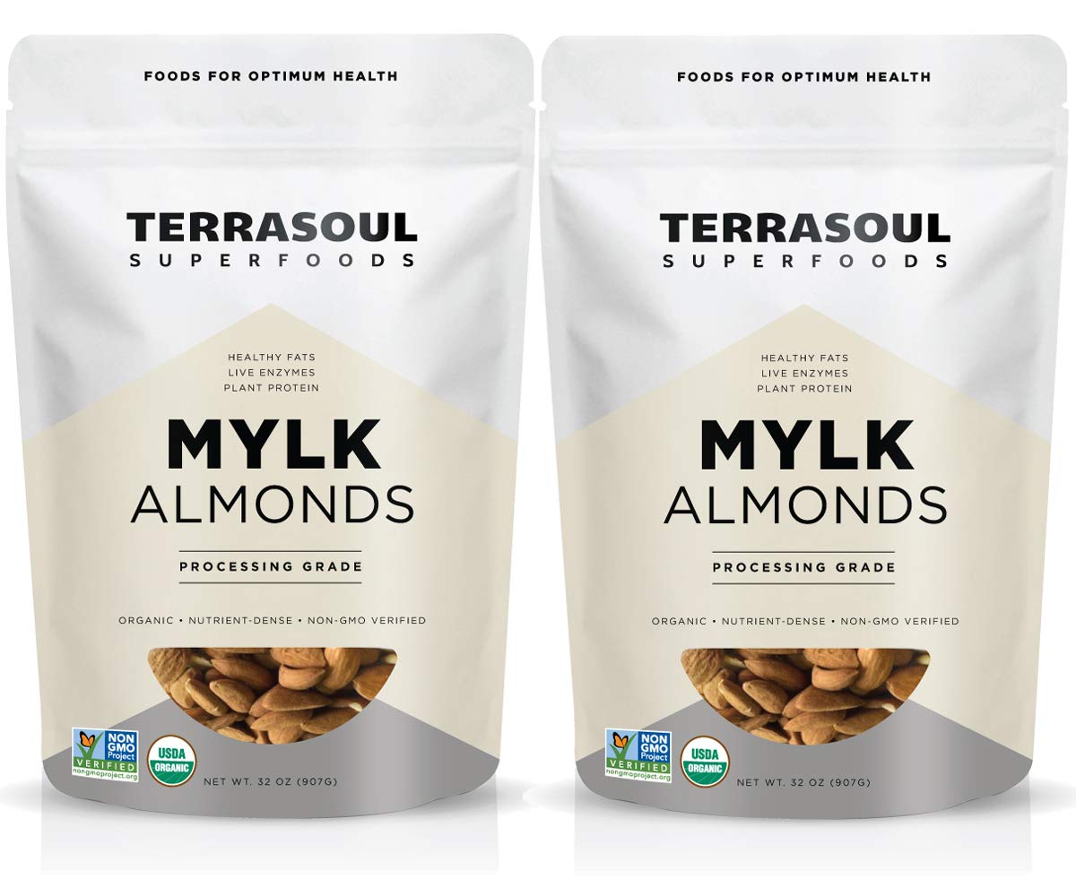 Terrasoul Superfoods Raw Organic Almonds for Mylk, 4 lbs