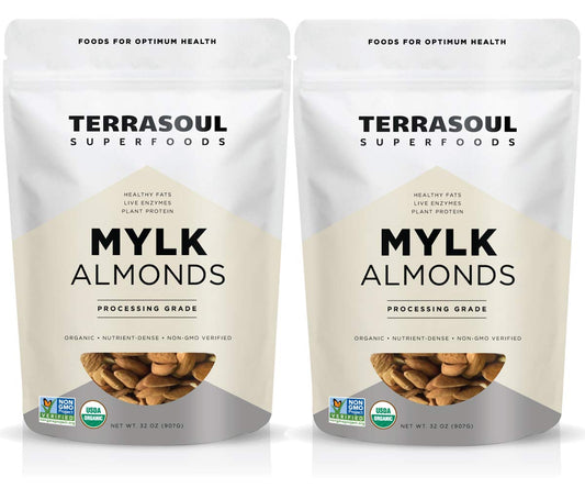 Terrasoul Superfoods Raw Organic Almonds for Mylk, 4 lbs