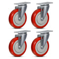 5ft Caster Set of 4 Heavy Duty Polyurethane Wheels - 1400lb Capacity