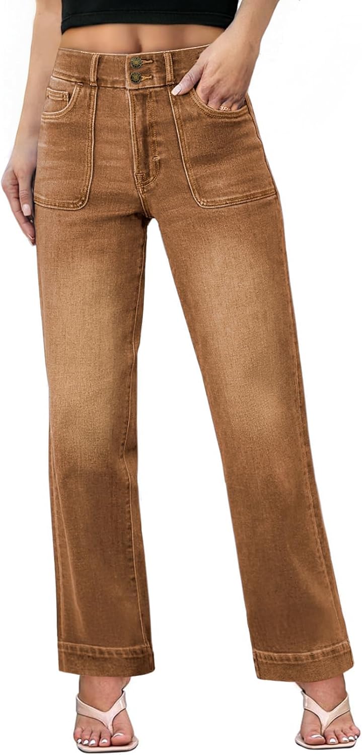 Sidefeel Women's High Waisted Stretchy Tummy Control Jeans