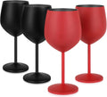 Stainless Steel Wine Glasses Set of 4 18oz - Unbreakable Stemmed