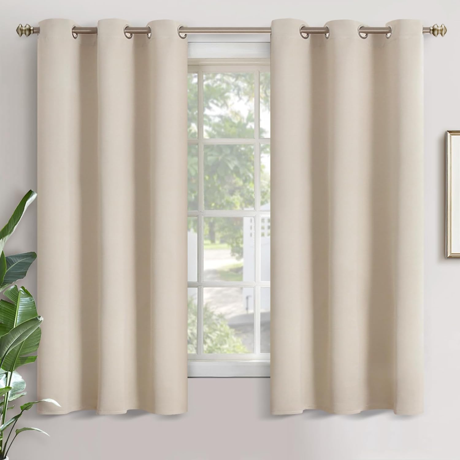 YoungsTex Champagne Blackout Curtains for Living Room 68 in