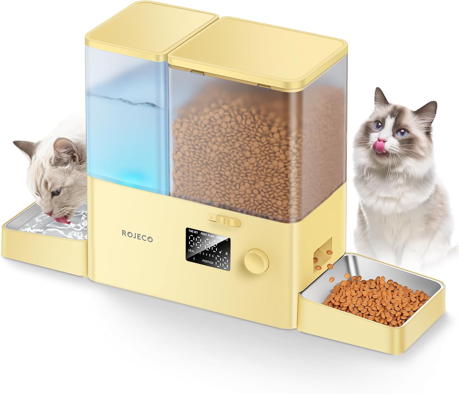 Rojeco 36 Cups Automatic Cat Feeder and Water Dispenser Set