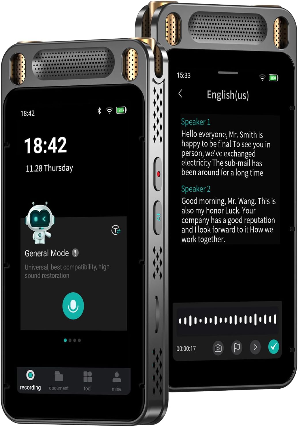 AI Voice Recorder with Playback and Multilingual Transcription
