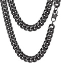 PROSTEEL 316L Stainless Steel Figaro Cuban Chain Necklace - Heavy 14mm