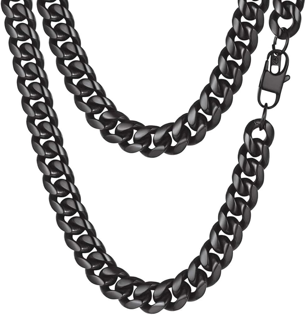 PROSTEEL 316L Stainless Steel Figaro Cuban Chain Necklace for Men
