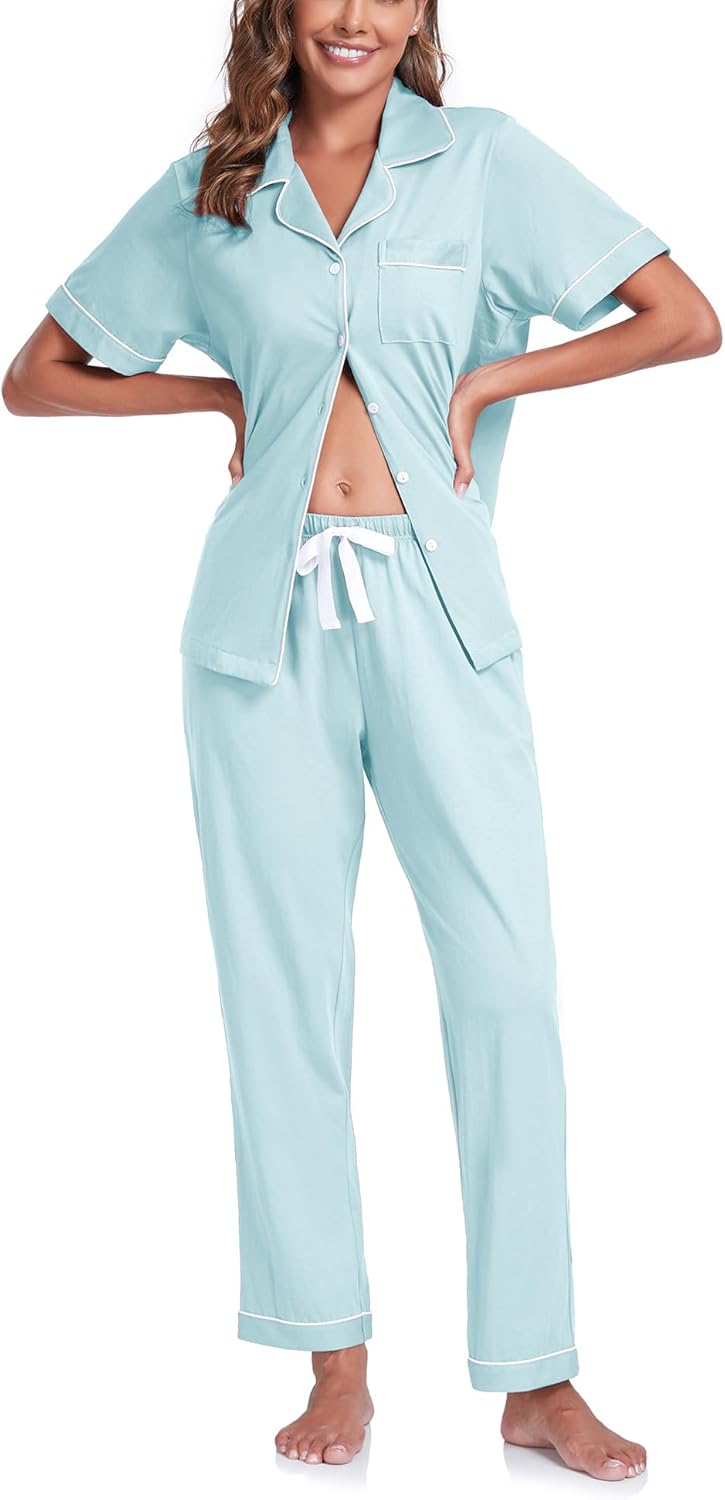 COLORFULLEAF Women's Cotton Pajama Set for Ultimate Comfort