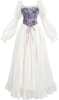 White Renaissance Dress Women Fairy Dress Victorian