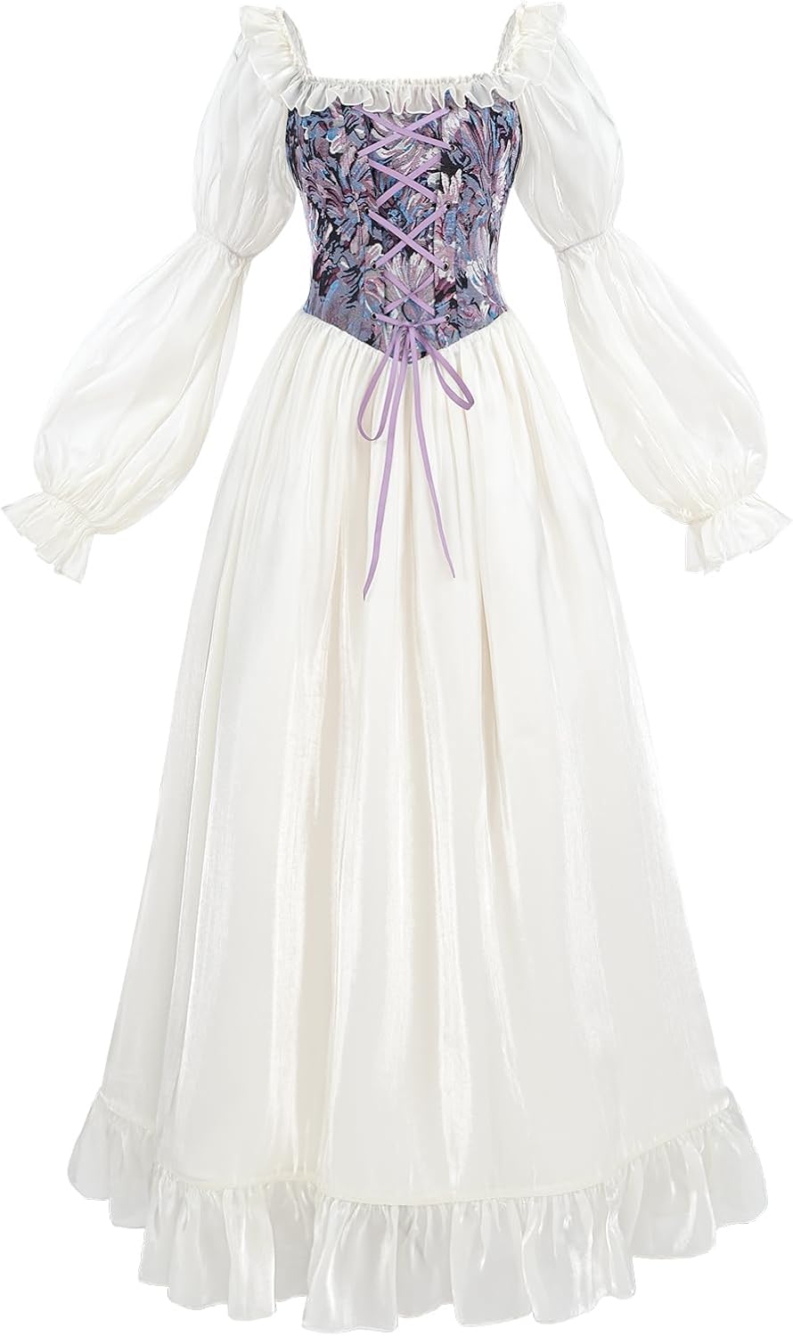 White Renaissance Dress for Women - Elegant Victorian Costume