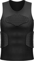 Zicac Men's Padded Compression Rash Guard for Chest & Ribs
